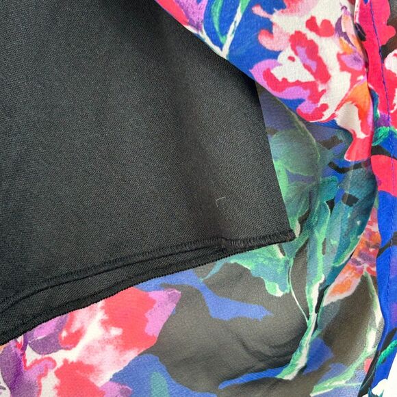 Forever 21 Skirt Womens Medium Blue Floral Print Pleated Long Back Side Zip - Picture 4 of 11